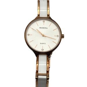 Womens Watch 33mm MAMONA 3877L With New Battery Ceramic Like Bracelet 5.5"